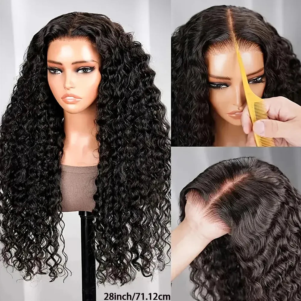 250% Density Glueless Deep Curly Wave Wig Ready To Wear 5x5 HD Lace Closure Wig Pre Cut No Glue 13x4 13x6 Human Hair Wigs Women