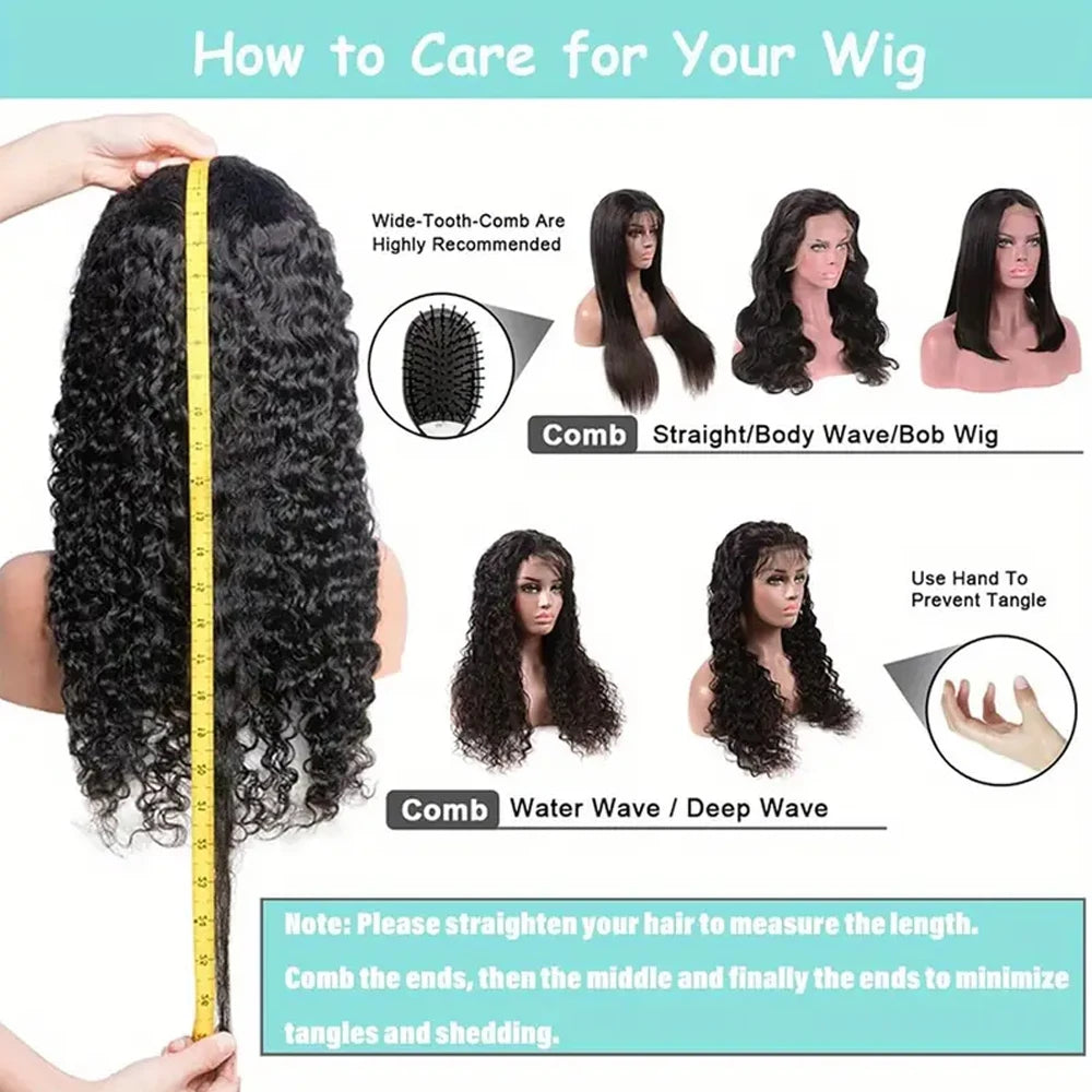250% Density Glueless Deep Curly Wave Wig Ready To Wear 5x5 HD Lace Closure Wig Pre Cut No Glue 13x4 13x6 Human Hair Wigs Women