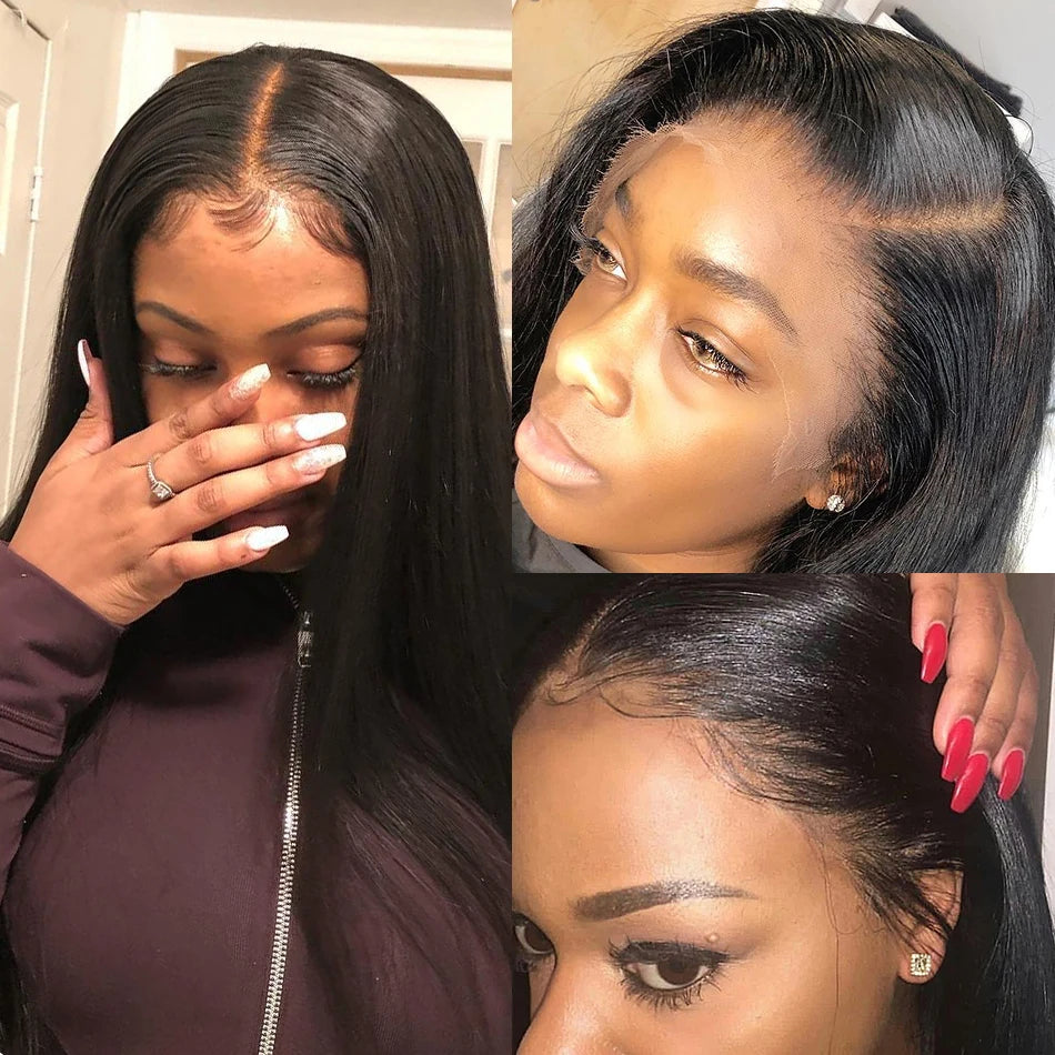Wear And Go Glueless 13×4 Bone Straight Lace Front Human Hair Wigs Tissage Lace Closure Wigs For Women Perruque Cheveux Humain