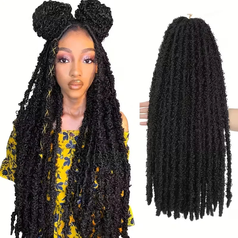 10Strand Butterfly Locs Crochet Hair Extensions 12Inch Faux Locs CrochetBraids Pre Looped Soft Locs Synthetic Curly Braid Strand