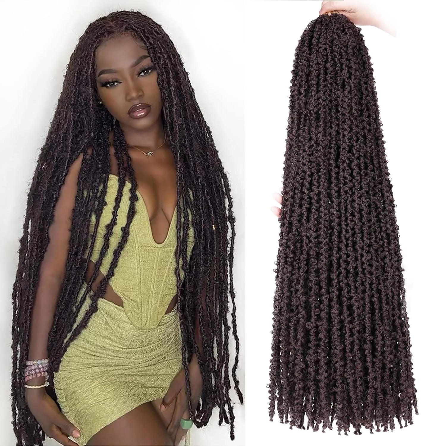 10Strand Butterfly Locs Crochet Hair Extensions 12Inch Faux Locs CrochetBraids Pre Looped Soft Locs Synthetic Curly Braid Strand