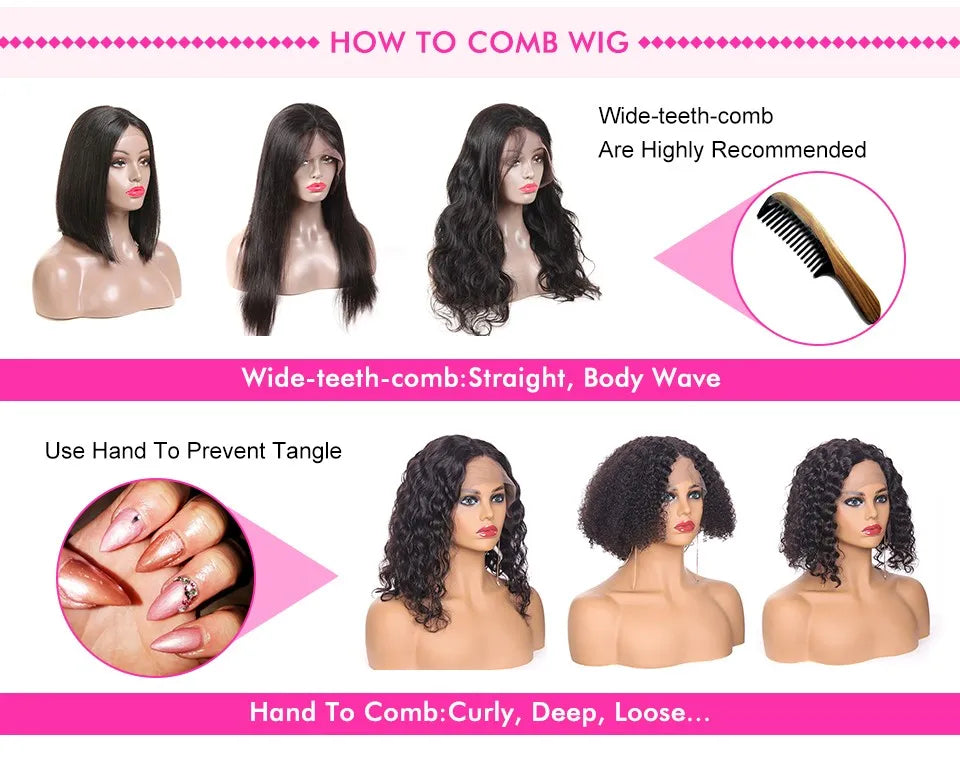 Wear And Go Glueless Short Bob Wigs Brazilian Straight HD Transparent Lace Front Human Hair Wigs Perruque Cheveux Humain 180%