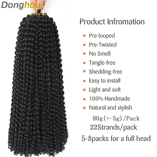 1-9 Packs Meches Passion Twist Crochet Hair 18 Inch 22 Strands Passion Twist Braiding Hair Synthetic Braids Long Bohemian Hair