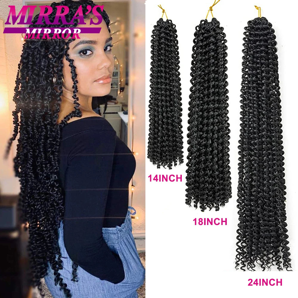Passion Twist Hair 14/18/24 Inch Water Wave Synthetic Braids for Passion Twist Crochet Braiding Hair Goddess Locs Hair Extension