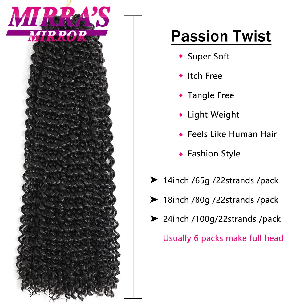 Passion Twist Hair 14/18/24 Inch Water Wave Synthetic Braids for Passion Twist Crochet Braiding Hair Goddess Locs Hair Extension