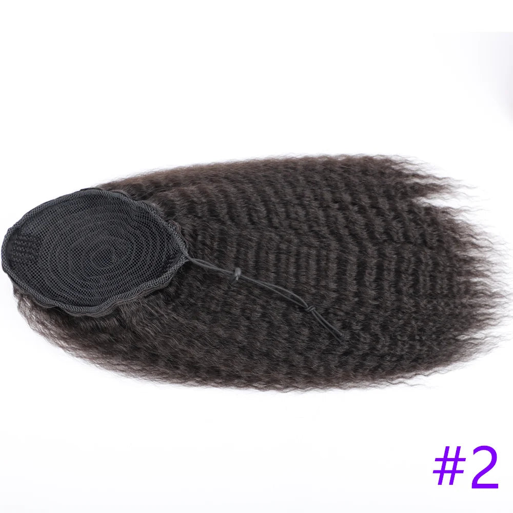 Fake Synthetic Drawstring Ponytail Elastic Hair Extension For Women Kinky Curly Ponytail Synthetic Hair High Puff Afro Hairpiece