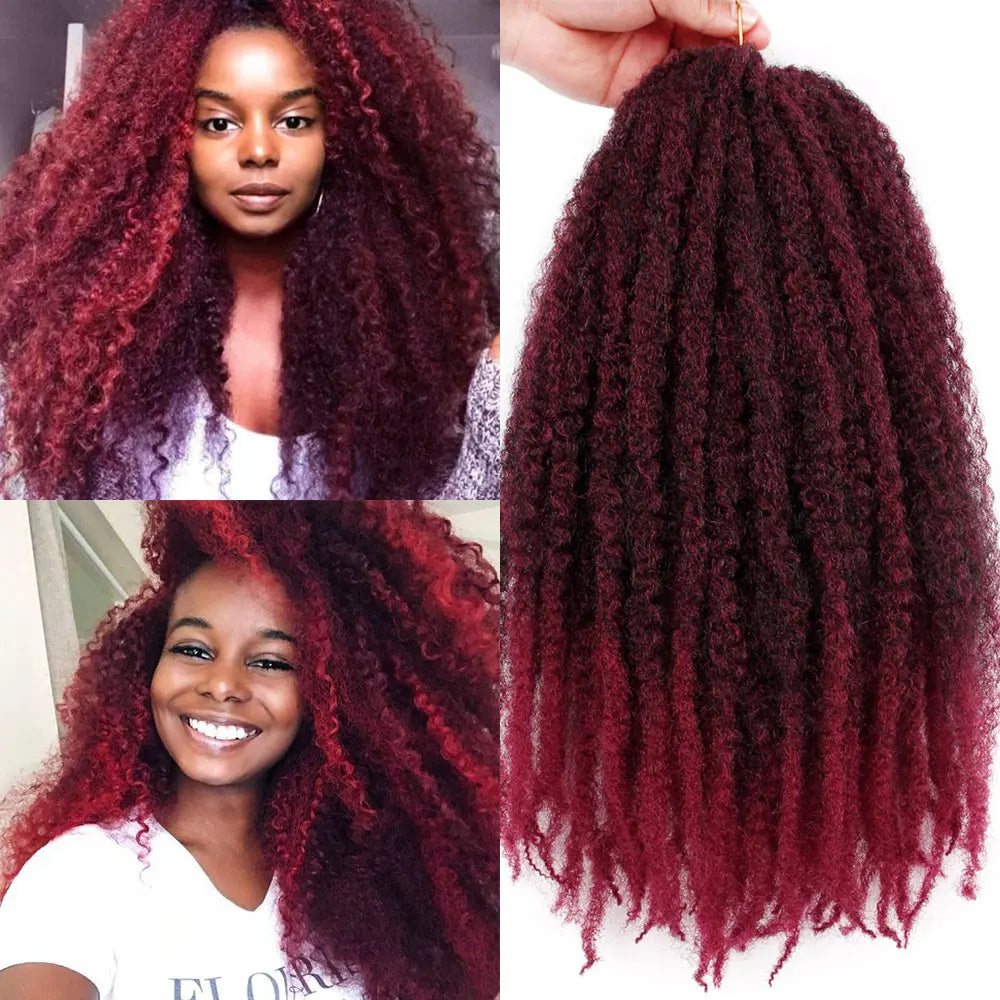 Marley Hair for Twists 18 Inch Long Afro Kinky Marley Braids Hair Kanekalon Synthetic Marley Braiding Hair Extensions Heymidea