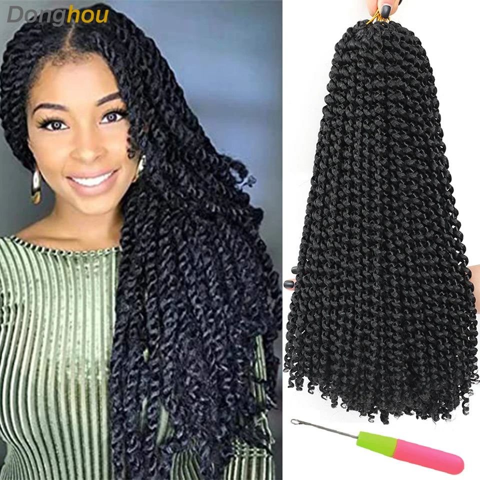 1-9 Packs Meches Passion Twist Crochet Hair 18 Inch 22 Strands Passion Twist Braiding Hair Synthetic Braids Long Bohemian Hair