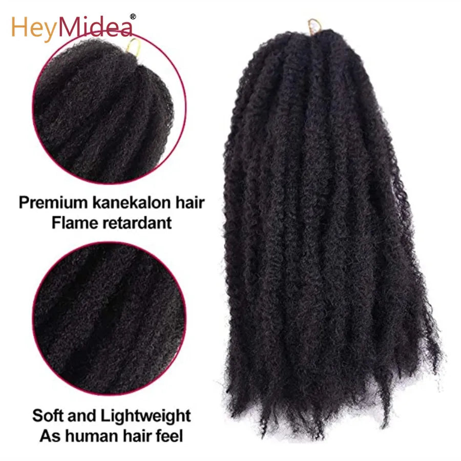 Marley Hair for Twists 18 Inch Long Afro Kinky Marley Braids Hair Kanekalon Synthetic Marley Braiding Hair Extensions Heymidea