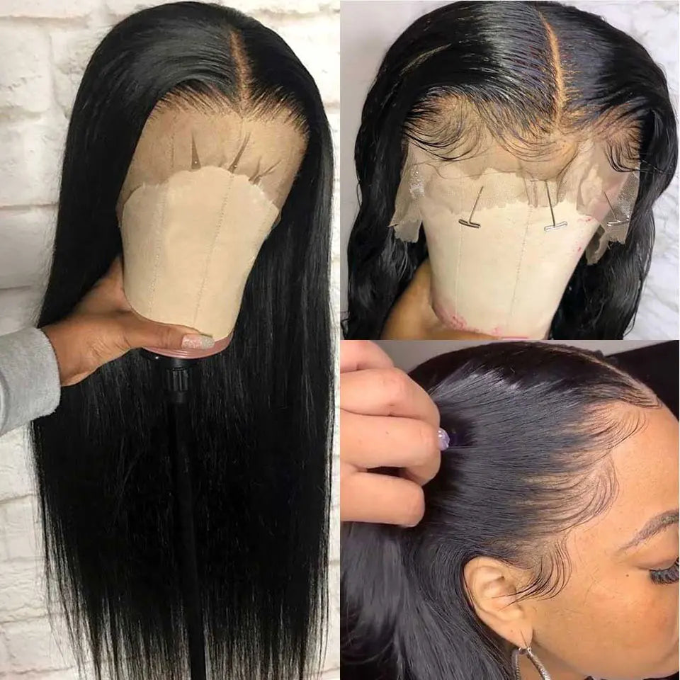 Wear And Go Glueless 13×4 Bone Straight Lace Front Human Hair Wigs Tissage Lace Closure Wigs For Women Perruque Cheveux Humain