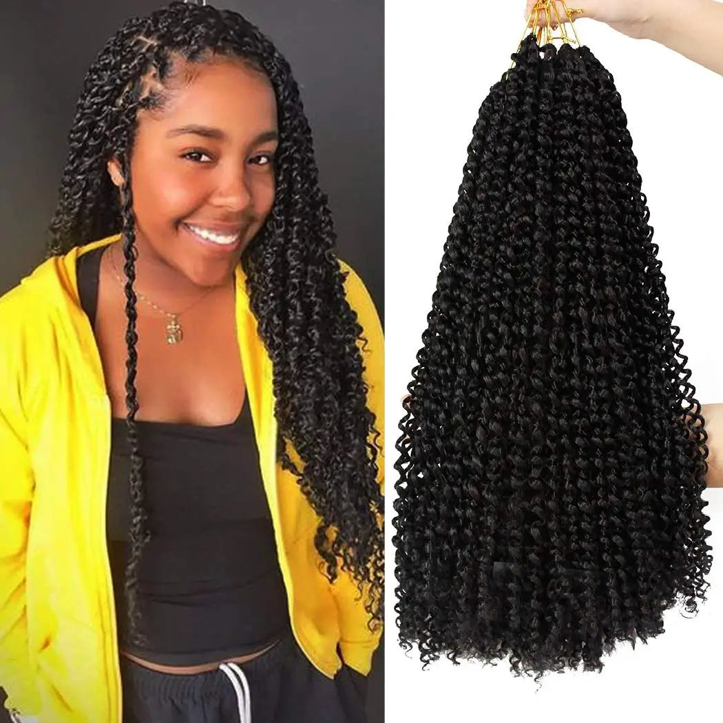 Passion Twist Hair 14/18/24 Inch Water Wave Synthetic Braids for Passion Twist Crochet Braiding Hair Goddess Locs Hair Extension
