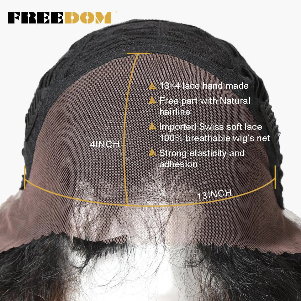 FREEDOM Synthetic Lace Front Wigs For Black Women Yaki Straight Long 26inch perruque Lace Wig Baby Hair Heat Resistant Fiber