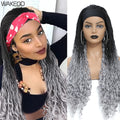 Wakego Wig Crochet Box Braid Headband Wigs Headband Box Braided Wig Perruque Bandeau Synthetic Braiding Hair peruca Box Braids