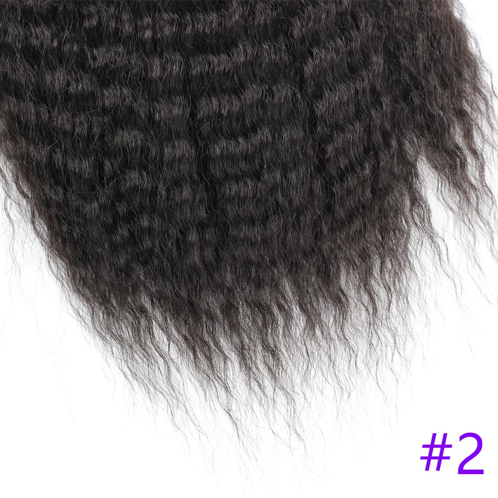 Fake Synthetic Drawstring Ponytail Elastic Hair Extension For Women Kinky Curly Ponytail Synthetic Hair High Puff Afro Hairpiece