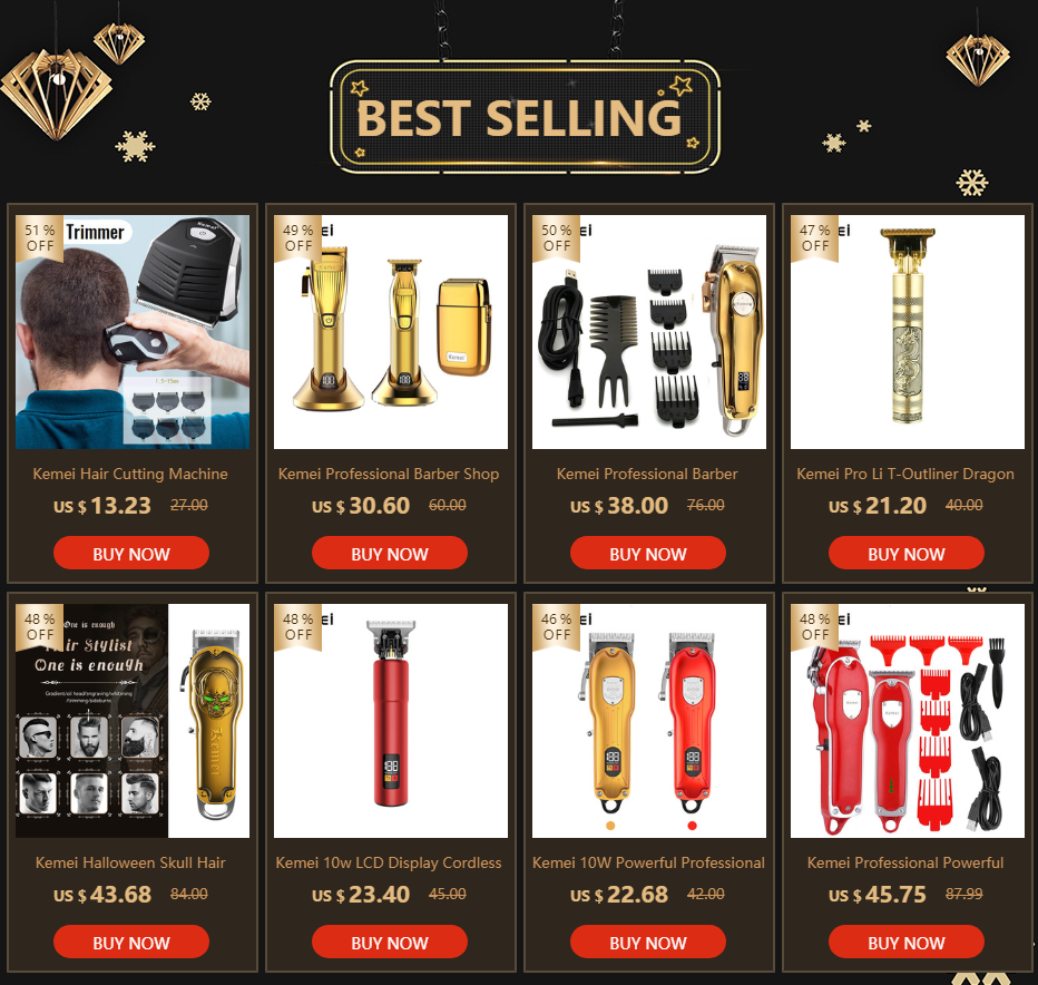 KEMEI Beard Trimmer Electric Hair Clipper Trimmer Rechargeable maquina de cortar o cabelo Razor Barber Trimmer Grooming KM-2516