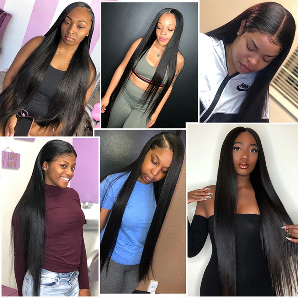 Wear And Go Glueless 13×4 Bone Straight Lace Front Human Hair Wigs Tissage Lace Closure Wigs For Women Perruque Cheveux Humain