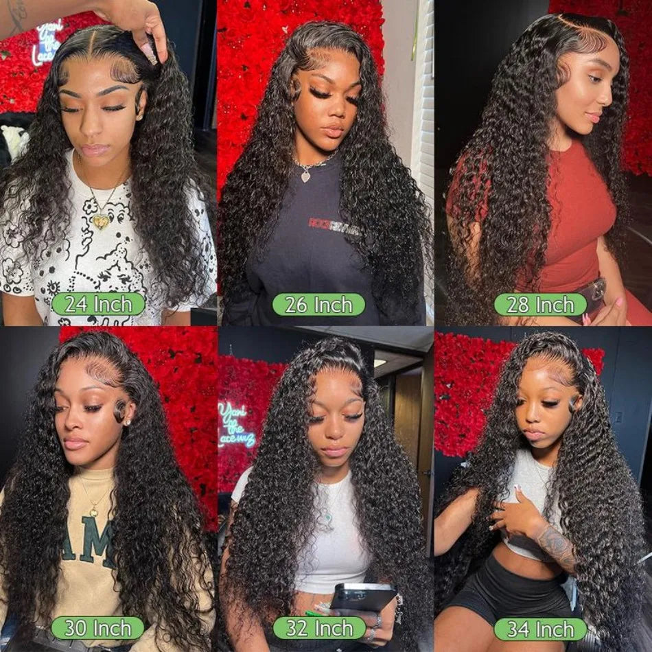 Curly Human Hair Wigs 13X6 Hd Lace Frontal Wig Deep Wave Lace Front Wigs 250 Density Water Wave Brazilian Wigs Original 40 Inch