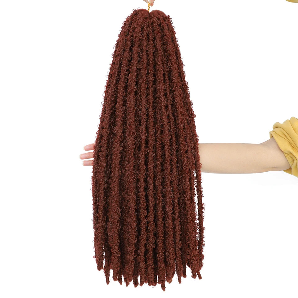 24 36 Inch Pre Looped Butterfly Locs Crochet Hair Extensions Synthetic Distressed Braids For Afro Women Faux Locks Braiding Hair