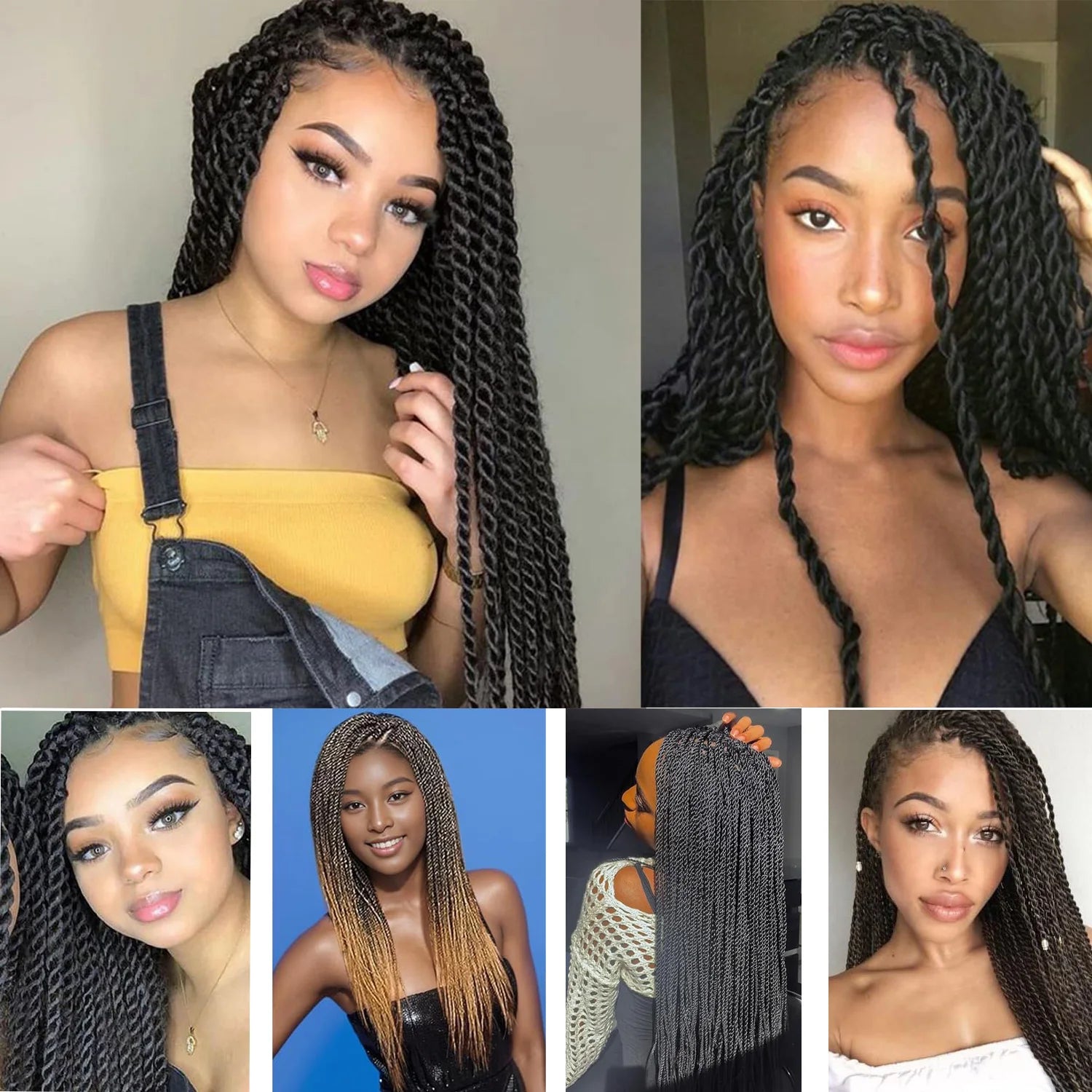 Senegalese Twist Crochet Hair for Women Pre Looped Crochet Braids Micro Twist Crochet Synthetic Hai
