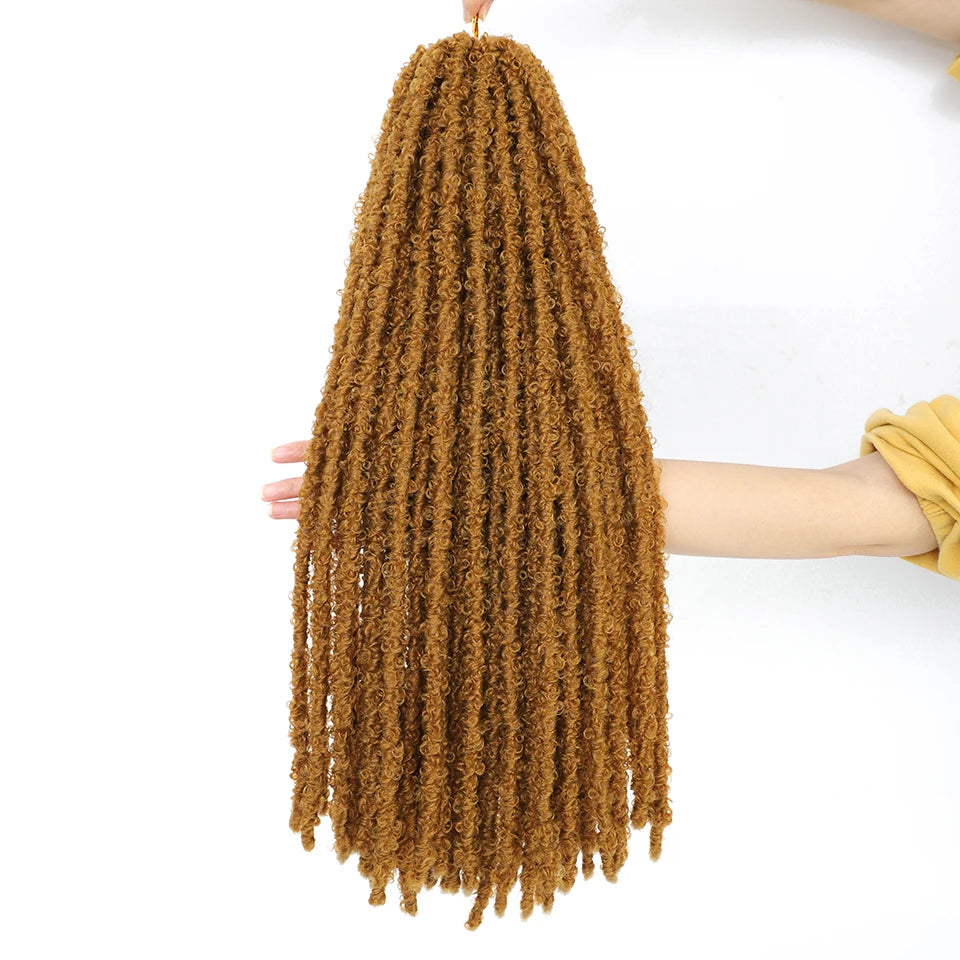 24 36 Inch Pre Looped Butterfly Locs Crochet Hair Extensions Synthetic Distressed Braids For Afro Women Faux Locks Braiding Hair