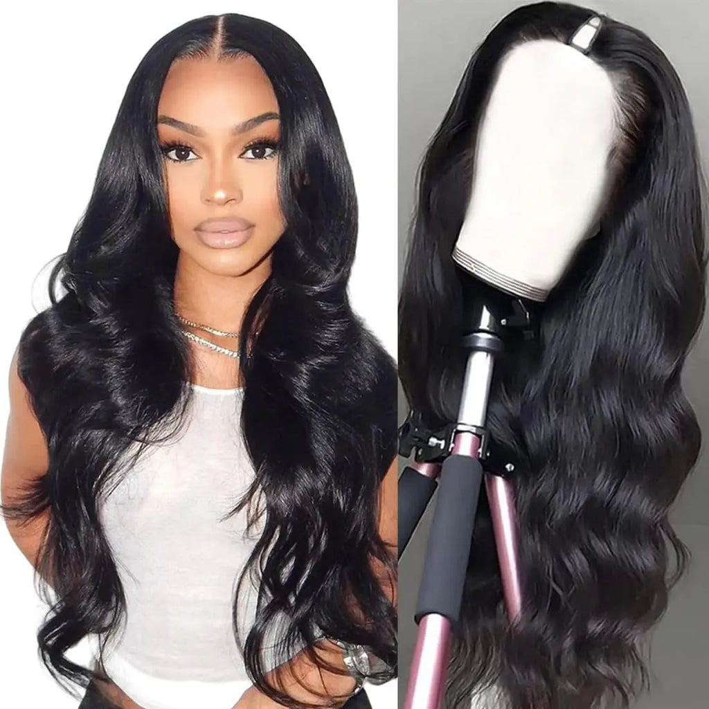 V Part Wig Human Hair Body Wave Remy Raw Human Hair 32 Inch 180% No Glue Brazilian Loose Wavy V Part Human Hair Wigs for Women