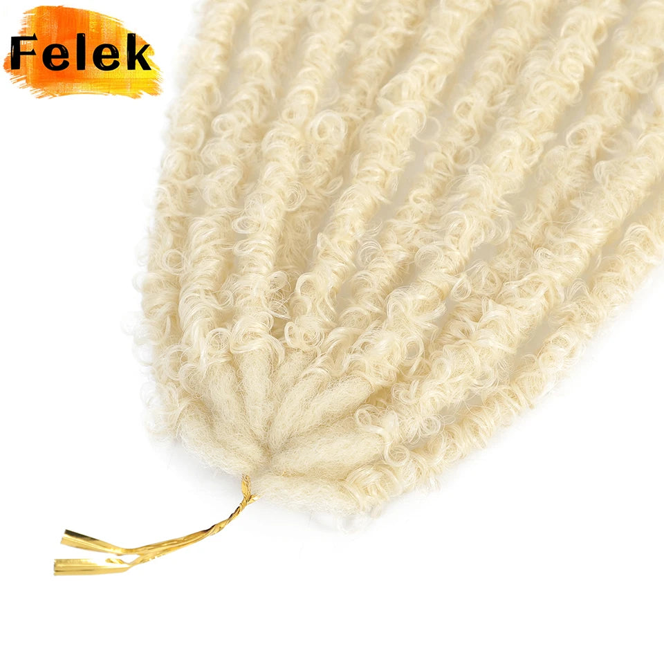 Long Distressed Braids Hair 24 36 Inch Synthetic Pre Looped Butterfly Locs Crochet Braids Extensions For Afro Women Faux Locks