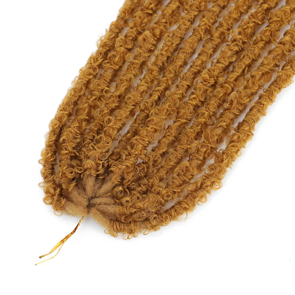 Long Distressed Braids Hair 24 36 Inch Synthetic Pre Looped Butterfly Locs Crochet Braids Extensions For Afro Women Faux Locks