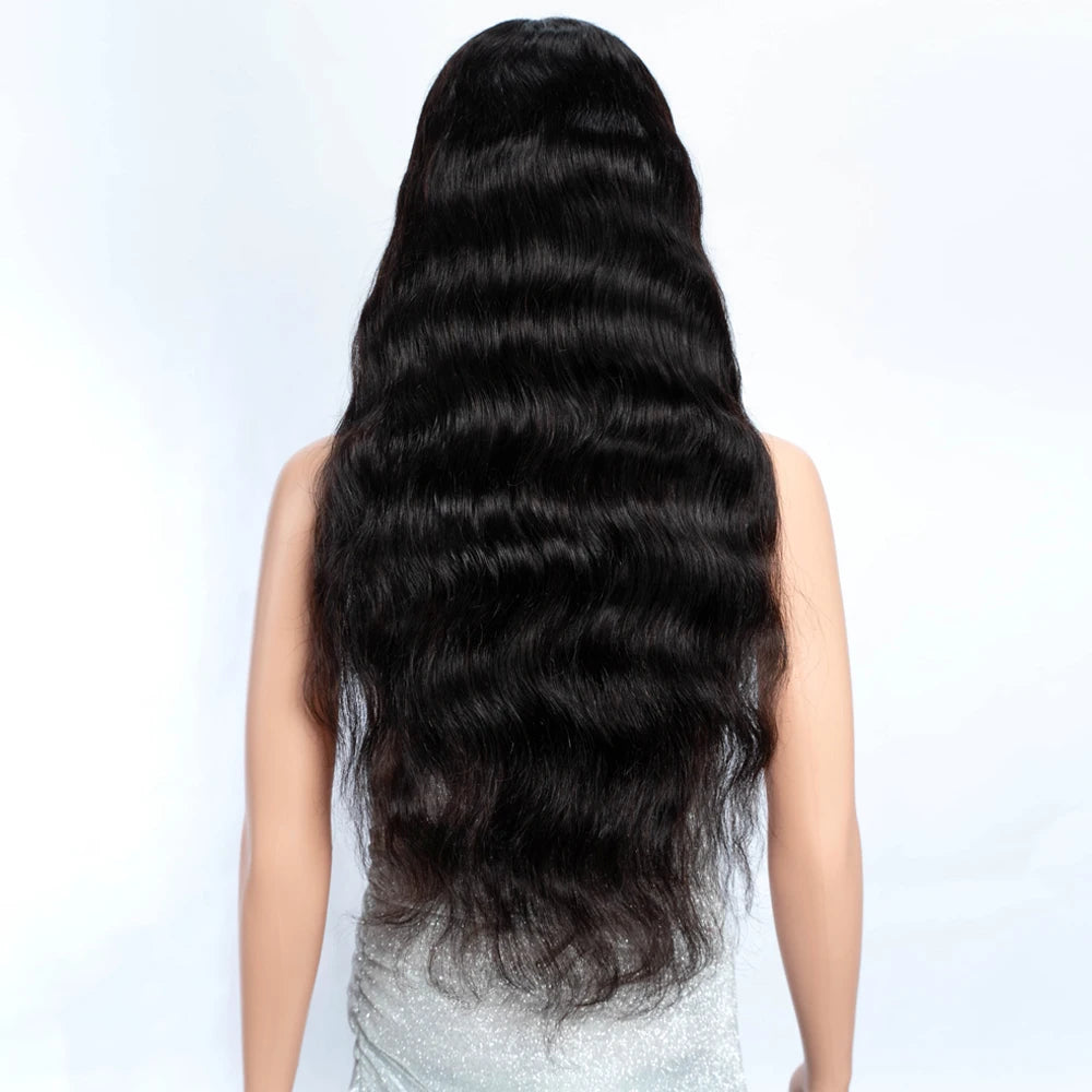 Lekker Black Long Wavy 13x1 T Part Lace Front 100% Human Hair Wigs For Women Brazilian Remy Hair Body Wave Clearance Glueless