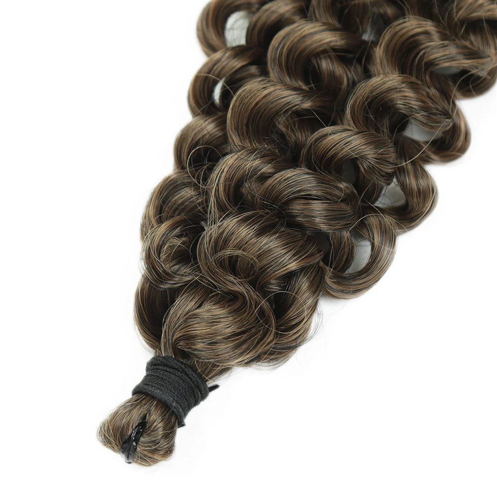 Cherry Curl Hair 10 inch Synthetic Braiding Hair For Women Ombre Brown Kinky Curly Twist Crochet Hair Extension Hair Expo City