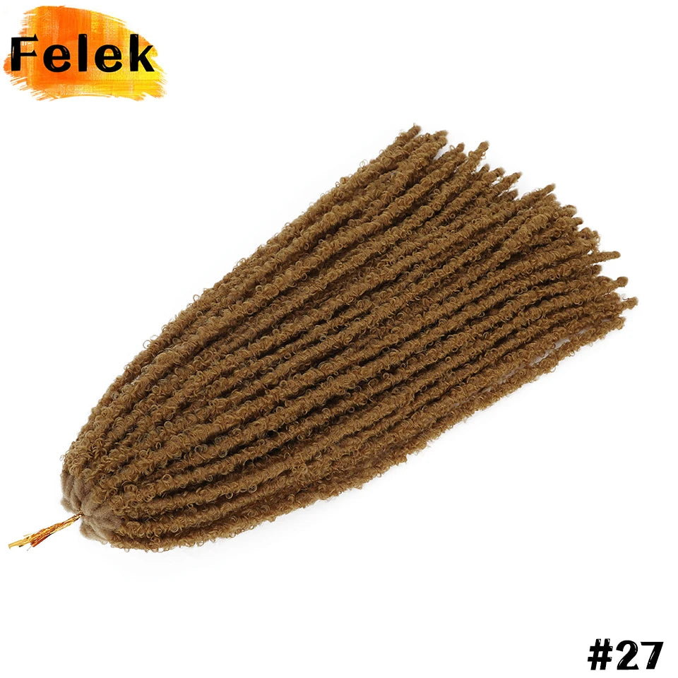 Long Distressed Braids Hair 24 36 Inch Synthetic Pre Looped Butterfly Locs Crochet Braids Extensions For Afro Women Faux Locks