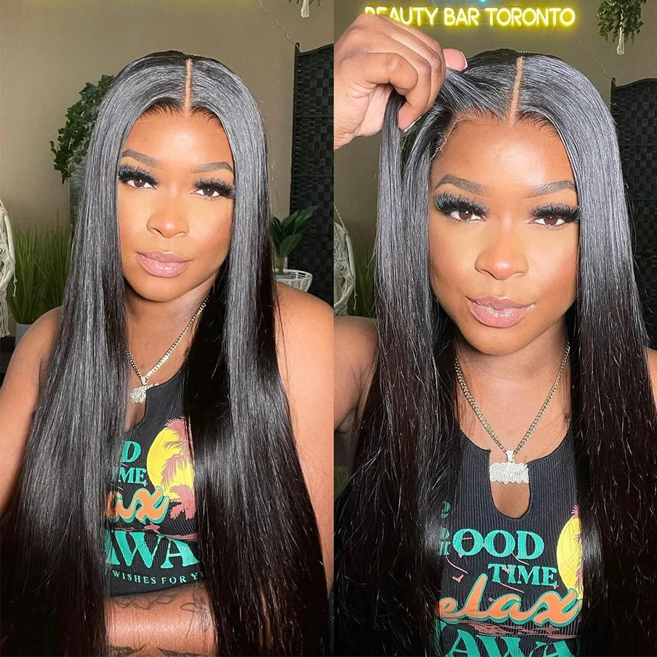 Wear And Go Glueless 13×4 Bone Straight Lace Front Human Hair Wigs Tissage Lace Closure Wigs For Women Perruque Cheveux Humain