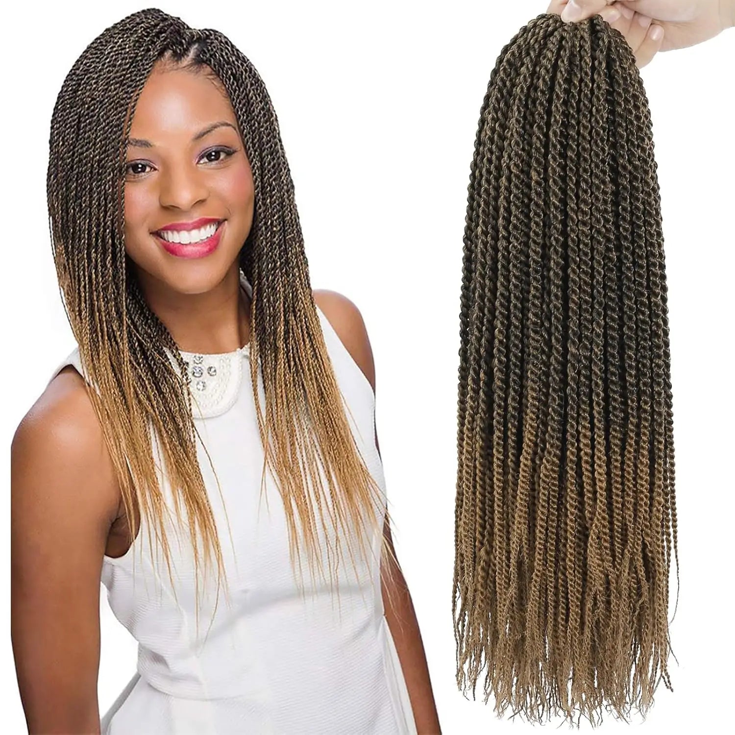 Senegalese Twist Crochet Hair for Women Pre Looped Crochet Braids Micro Twist Crochet Synthetic Hai