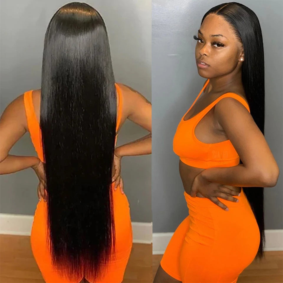 Wear And Go Glueless 13×4 Bone Straight Lace Front Human Hair Wigs Tissage Lace Closure Wigs For Women Perruque Cheveux Humain