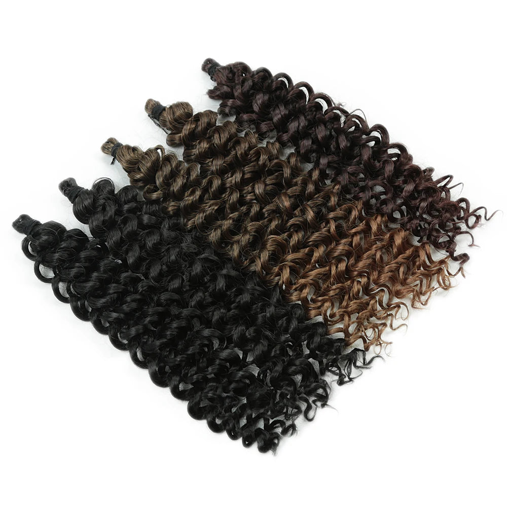 Cherry Curl Hair 10 inch Synthetic Braiding Hair For Women Ombre Brown Kinky Curly Twist Crochet Hair Extension Hair Expo City