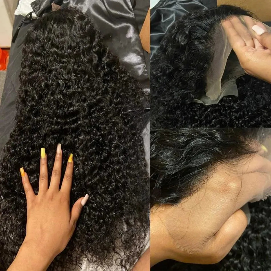Curly Human Hair Wigs 13X6 Hd Lace Frontal Wig Deep Wave Lace Front Wigs 250 Density Water Wave Brazilian Wigs Original 40 Inch