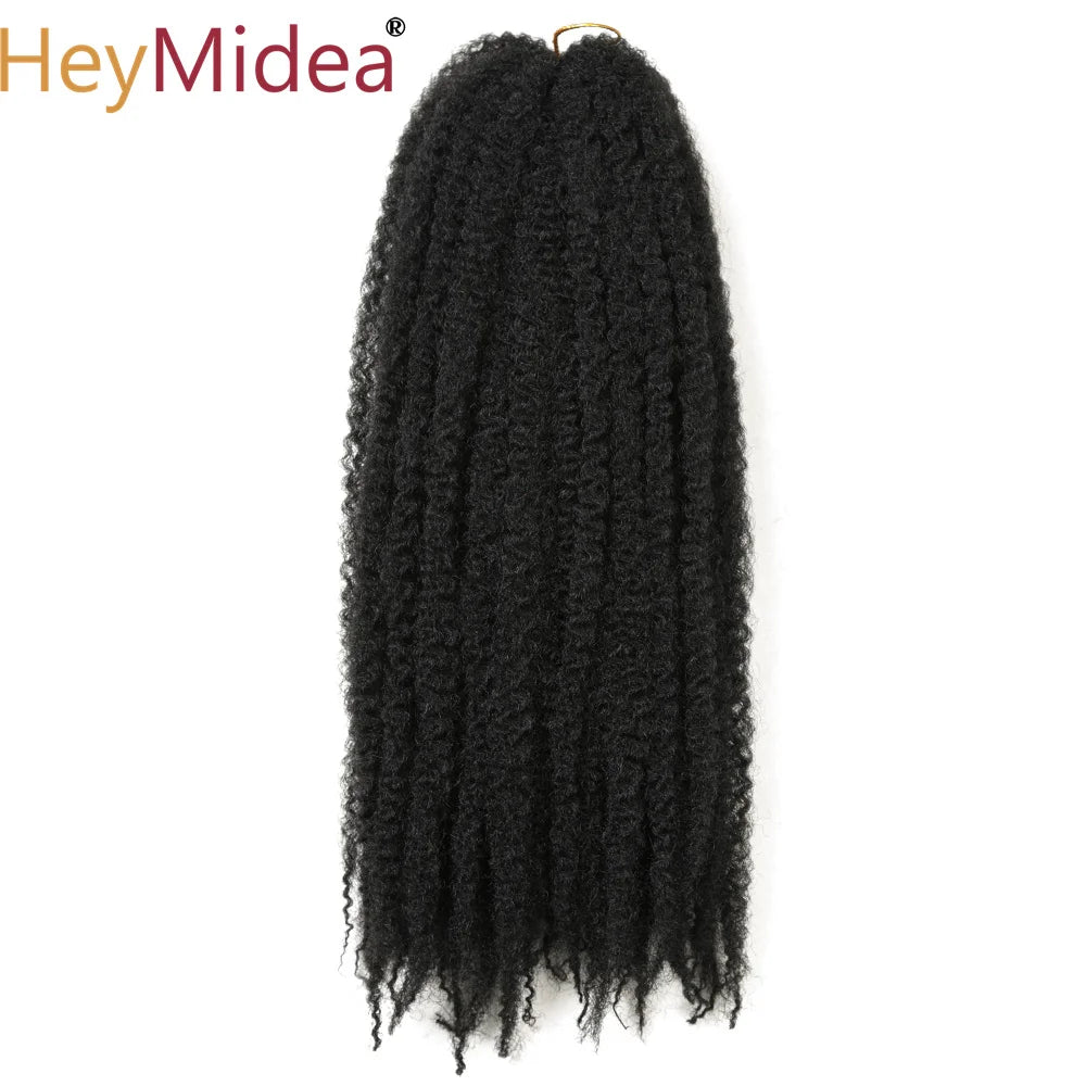 Marley Hair for Twists 18 Inch Long Afro Kinky Marley Braids Hair Kanekalon Synthetic Marley Braiding Hair Extensions Heymidea