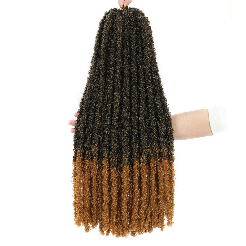 Long Distressed Braids Hair 24 36 Inch Synthetic Pre Looped Butterfly Locs Crochet Braids Extensions For Afro Women Faux Locks