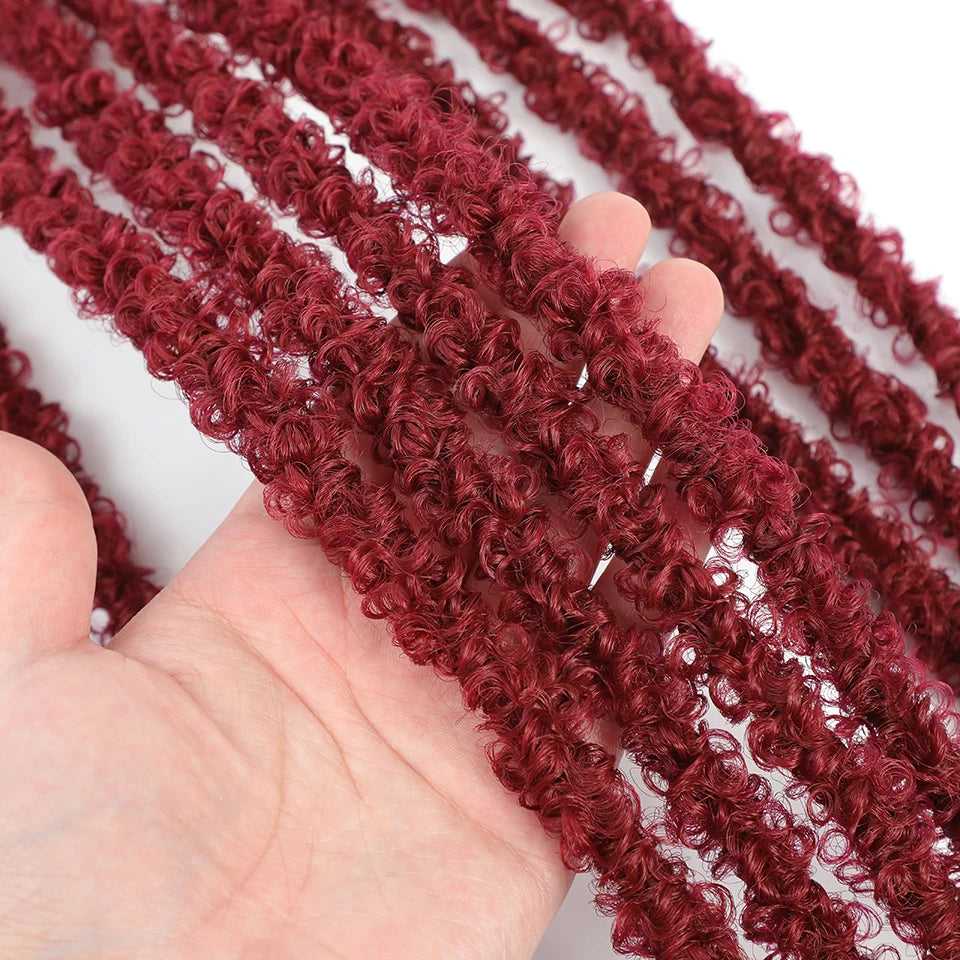 Long Distressed Braids Hair 24 36 Inch Synthetic Pre Looped Butterfly Locs Crochet Braids Extensions For Afro Women Faux Locks