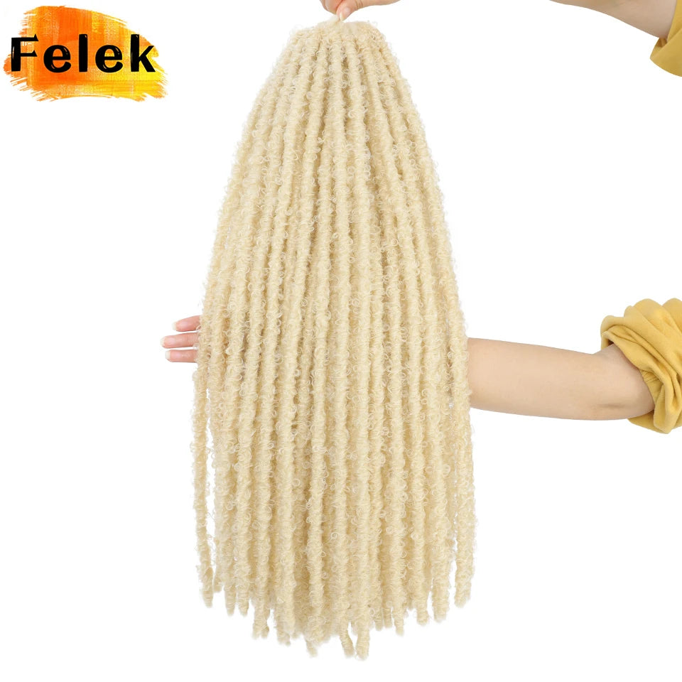Long Distressed Braids Hair 24 36 Inch Synthetic Pre Looped Butterfly Locs Crochet Braids Extensions For Afro Women Faux Locks