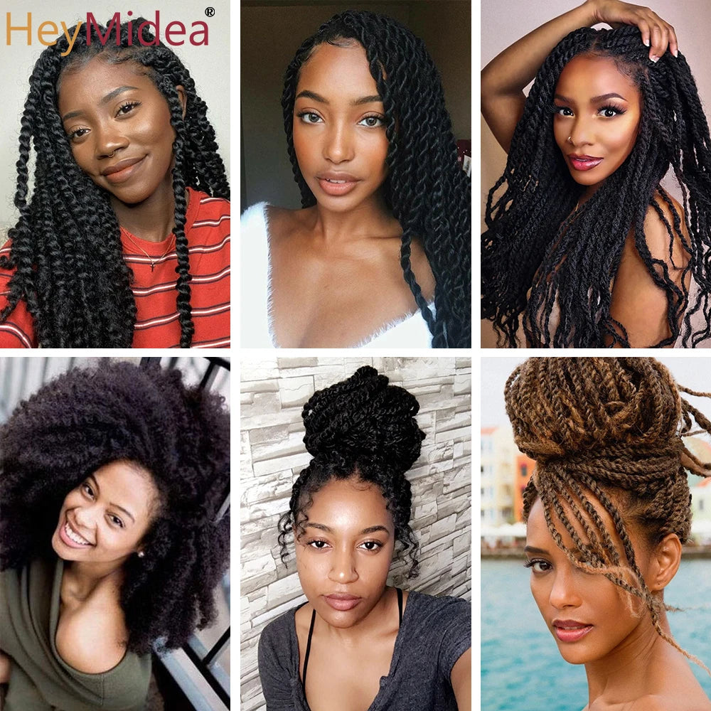 Marley Hair for Twists 18 Inch Long Afro Kinky Marley Braids Hair Kanekalon Synthetic Marley Braiding Hair Extensions Heymidea