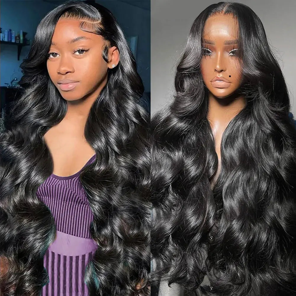 Raw Peruvian Body Wave 250% Density 40 42 inch 13x6 HD Lace Front Human Hair Wigs 13x4 Frontal Wigs Women Glueless Closure Wigs
