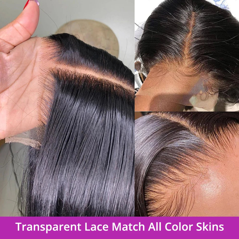 13x6 HD Lace Frontal Short Bob Wig Bone Straight Glueless Pre Cut 7x5 Closure Wig Ready to Wear 100% Human Hair Wig Preplucked