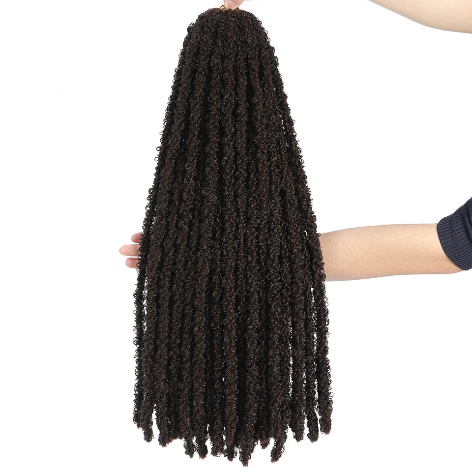 Long Distressed Braids Hair 24 36 Inch Synthetic Pre Looped Butterfly Locs Crochet Braids Extensions For Afro Women Faux Locks