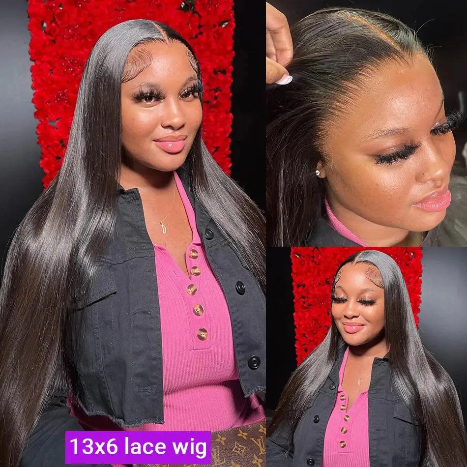 40 42 Inch Bone Straight Human Hair Wigs 13x6 HD Transparent Lace Frontal Wigs Glueless Straight Lace Front Human Hair Wigs