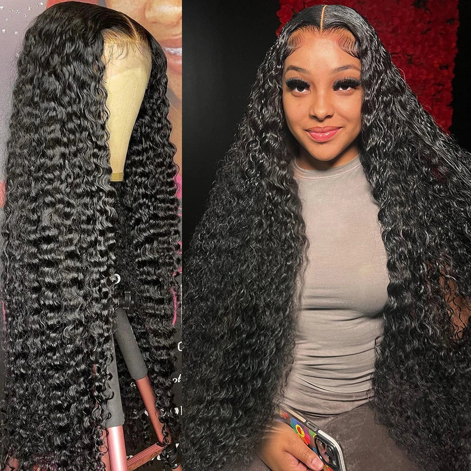 40 Inch Water Curly Front Wig 13x4 13x6 HD Lace Frontal Human Hair Wig 360 Lace Loose Deep Wave Lace Front Wigs For Black Women