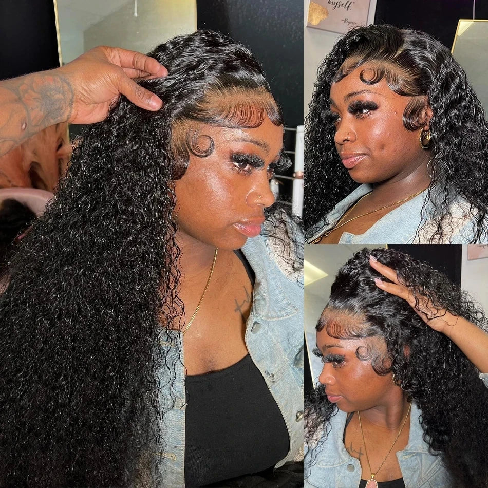 40 Inch Water Curly Front Wig 13x4 13x6 HD Lace Frontal Human Hair Wig 360 Lace Loose Deep Wave Lace Front Wigs For Black Women
