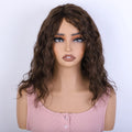 Put And Go Short Curly Wig With Fringe Bangs Honey Curly Bob Wigs Human Hair Side Part Pre Plucked Big Fluffy Brown Mixed Blonde