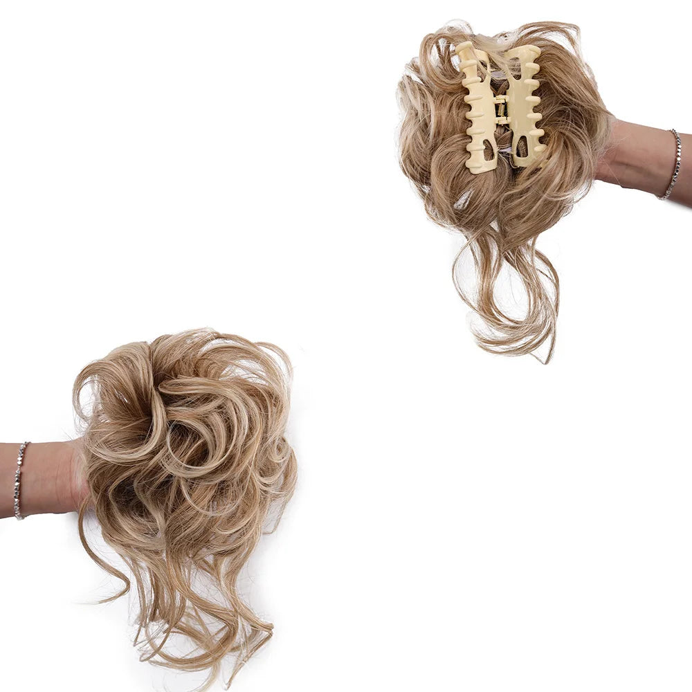 Messy Bun Hair Piece Tousled Updo H air Extensions With Elastic Hair Bands Curly Hair Bun Scrunchie for Women Girls