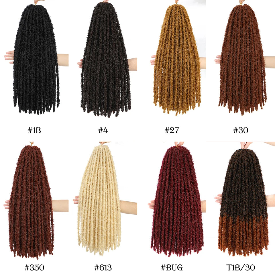 24 36 Inch Pre Looped Butterfly Locs Crochet Hair Extensions Synthetic Distressed Braids For Afro Women Faux Locks Braiding Hair