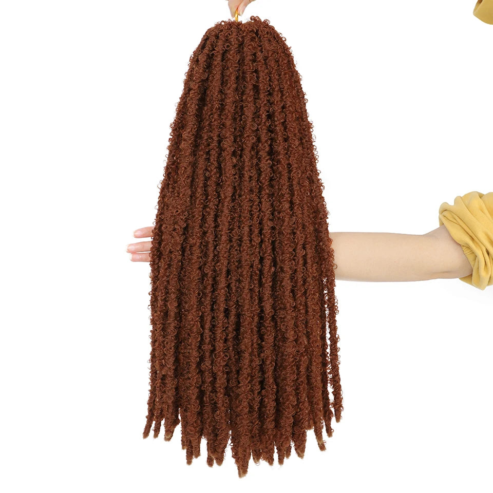 24 36 Inch Pre Looped Butterfly Locs Crochet Hair Extensions Synthetic Distressed Braids For Afro Women Faux Locks Braiding Hair